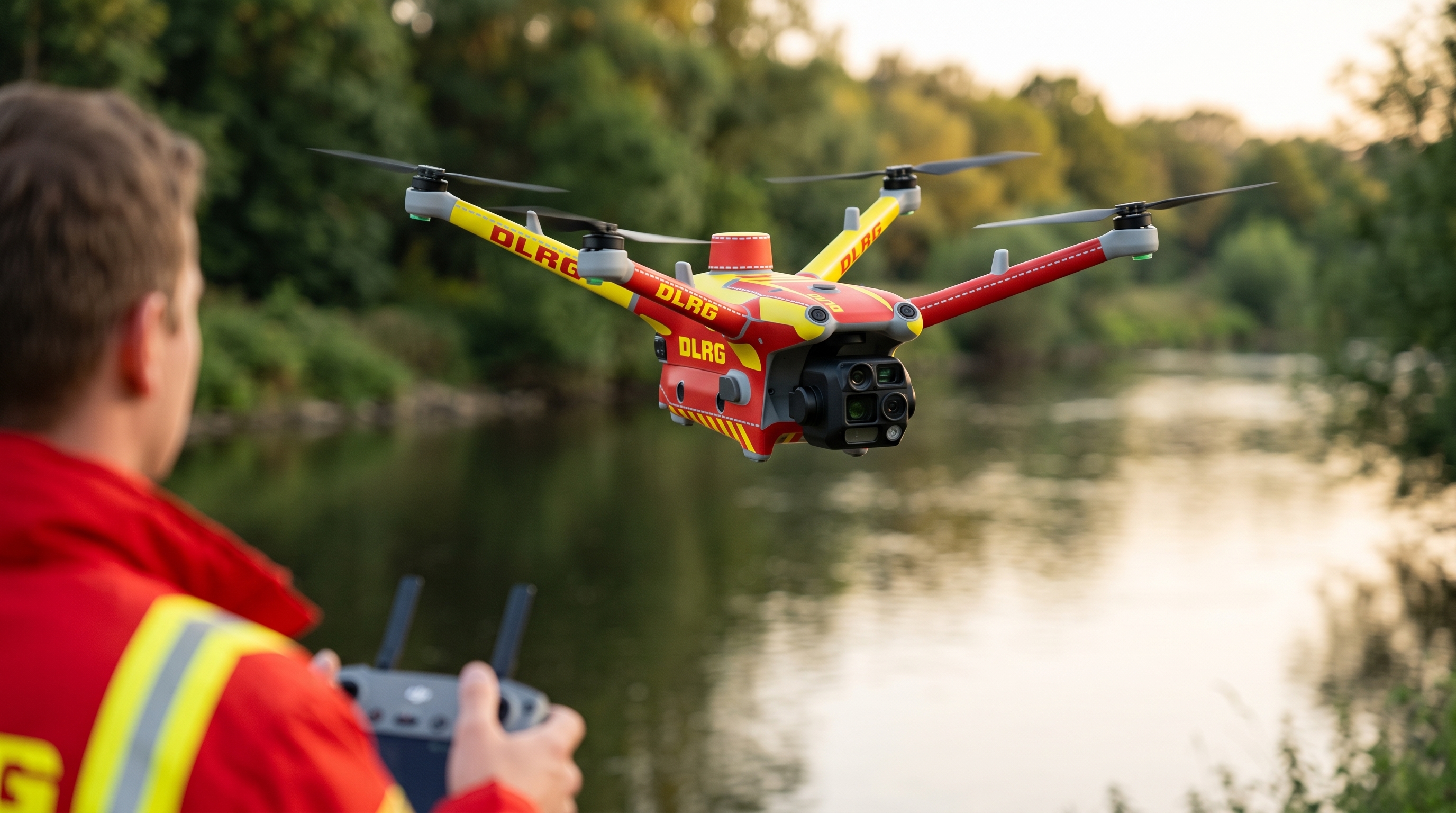 Einsatzdrohne DJI Matrice 4TD im DLRG-Design